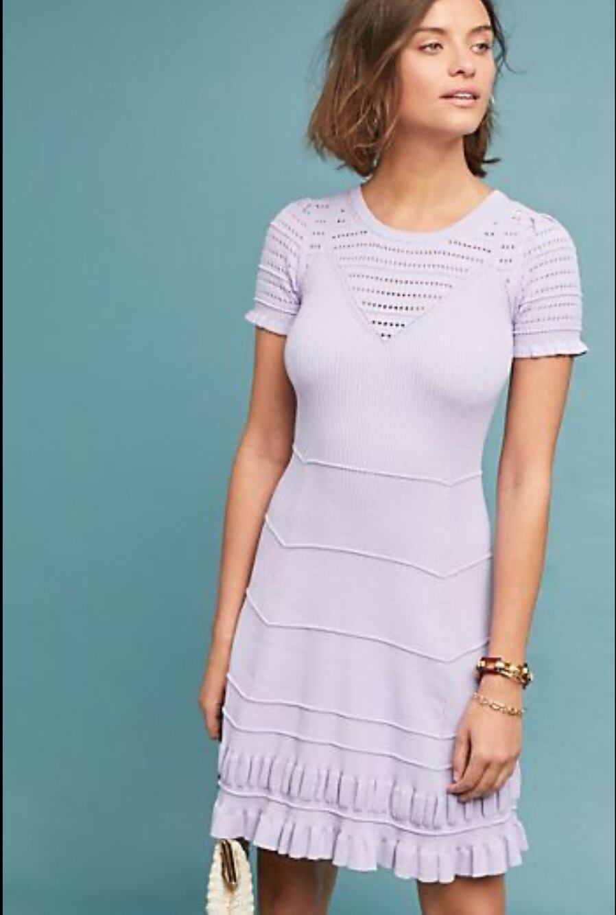 Anthropologie Maeve Promenade Pointelle Dress